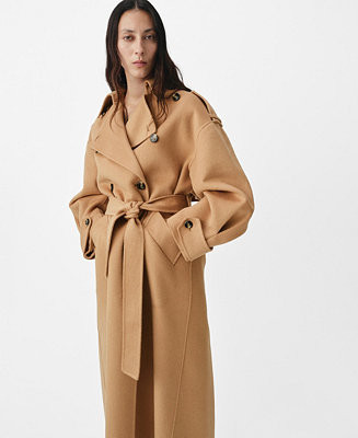 Mango Women's Double-Breasted Wool Coat - Macy's | Macy's
