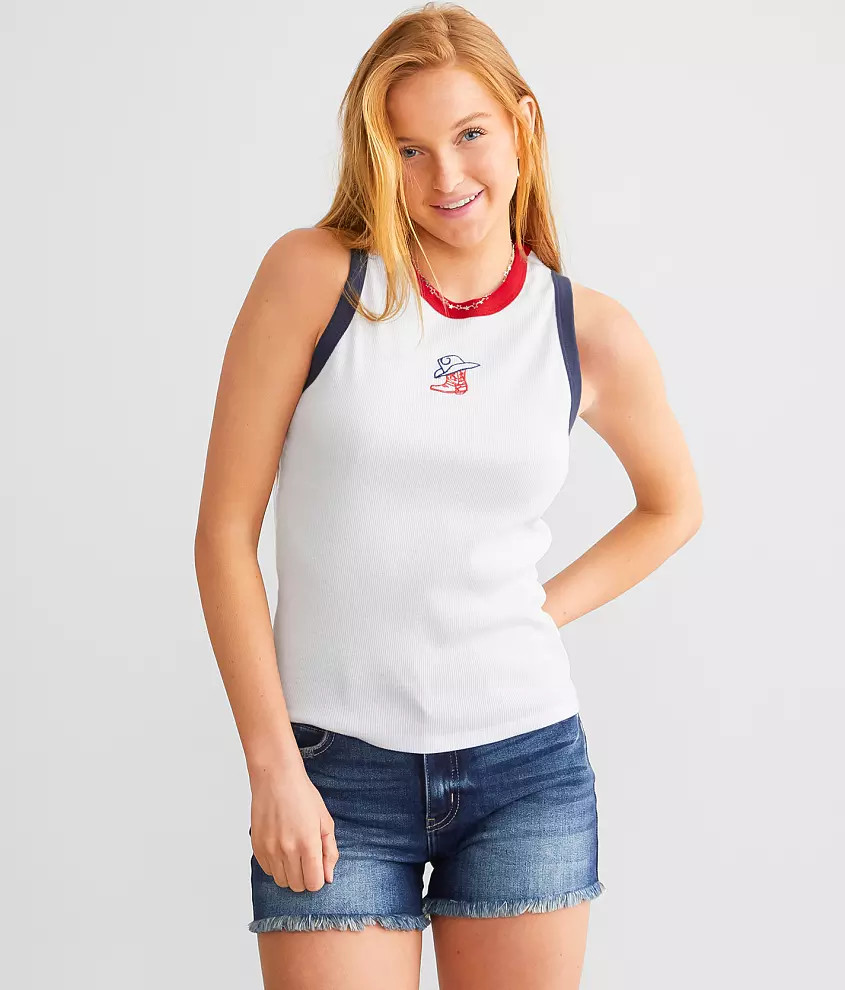 Cowboy Hat & Boot Ringer Tank Top | Buckle