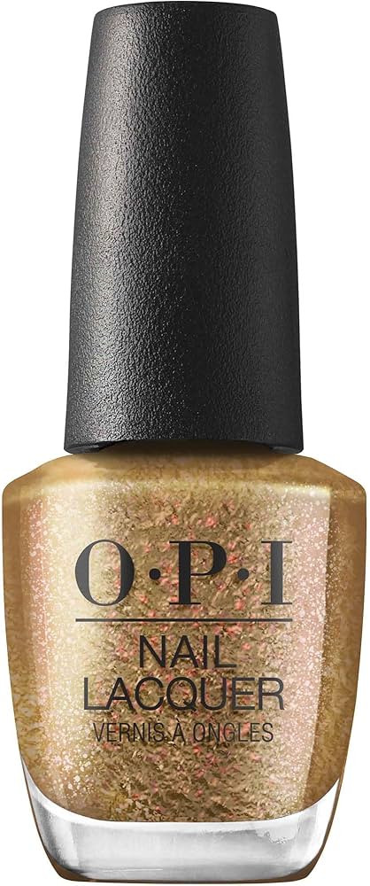 OPI Nail Lacquer, Opaque Shimmer Finish Metallic Gold Nail Polish, Up to 7 Days of Wear, Chip Res... | Amazon (US)
