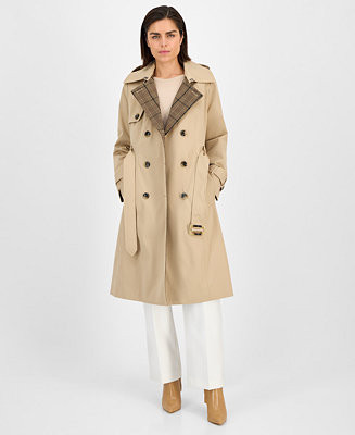 London FogWomen's Double-Breasted Belted Trench Coat | Macy's
