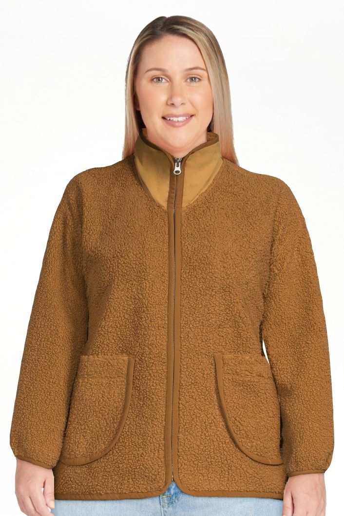 Free Assembly Women's Patch Pocket Mixy Teddy Fleece Jacket, Sizes XS-XXL | Walmart (US)