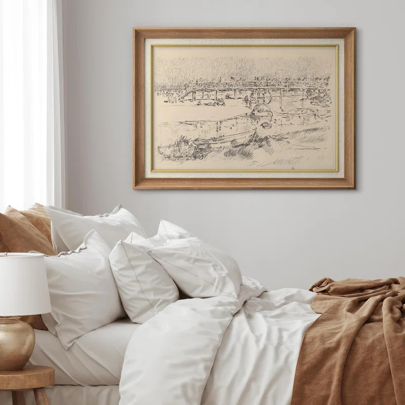 IDEA4WALL Sketch Rustic Country Landscape Framed On Paper Print & Reviews | Wayfair | Wayfair North America