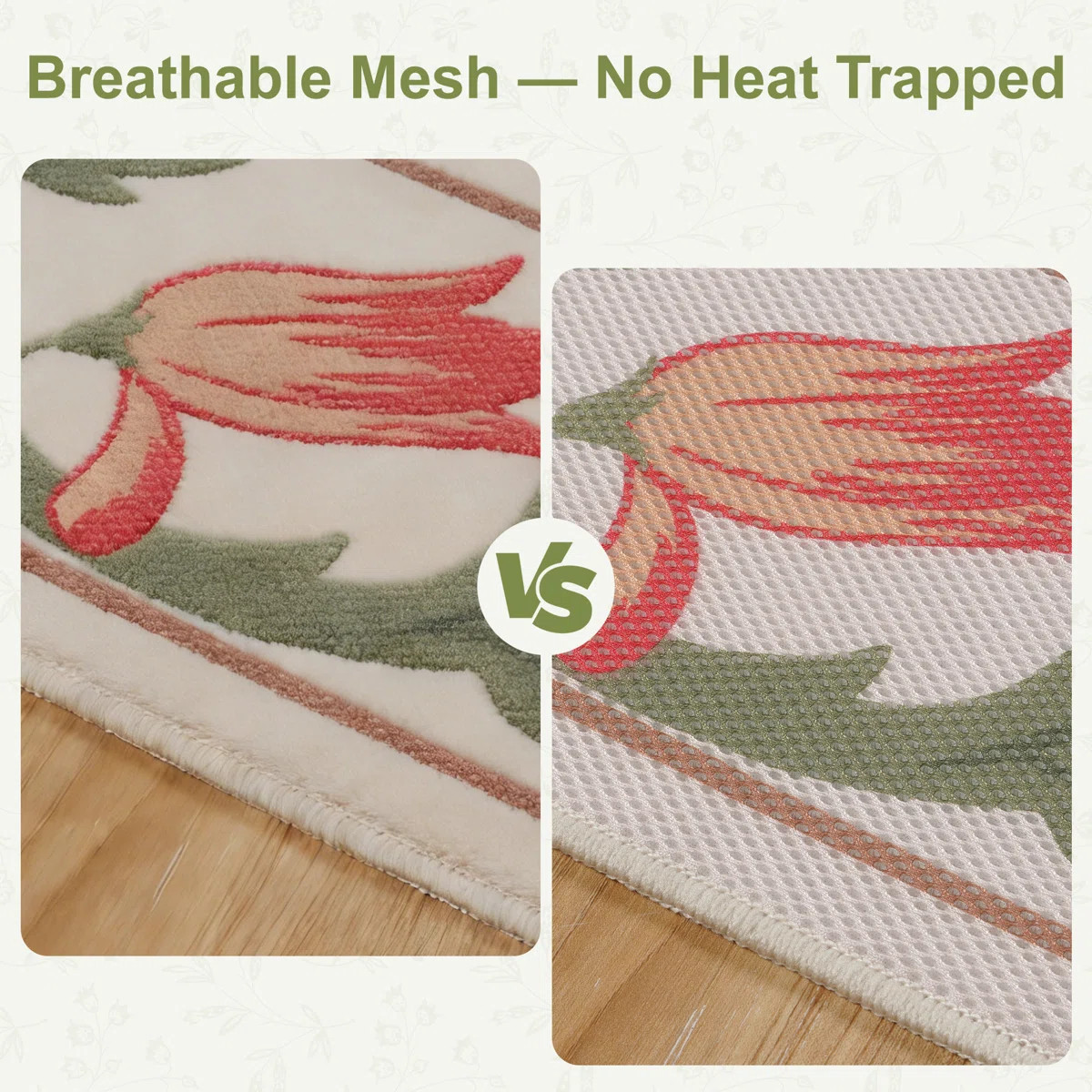 Washable 6X9 White Floral Outdoor Rug, Non Slip Quick-Dry Mesh Rug for Deck Backyard | Wayfair North America