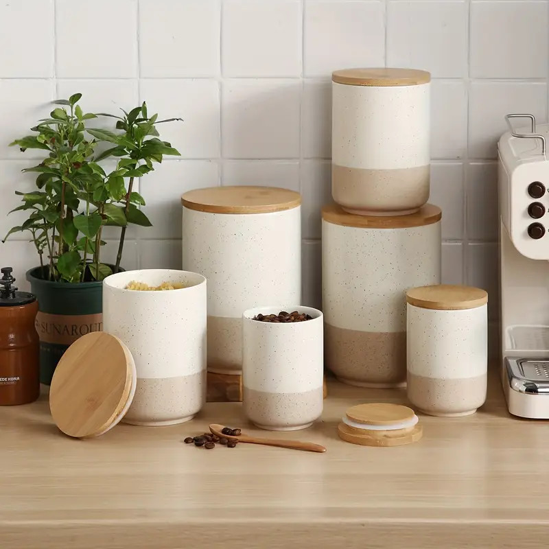 Utensil Crock Ceramic Kitchen Canisters For Countertop With - Temu | Temu Affiliate Program