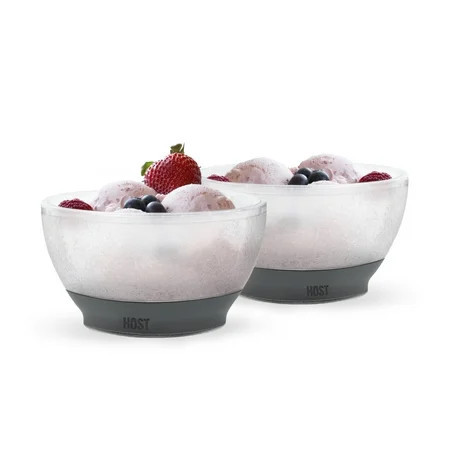 Host FREEZE Cooling Bowls for Ice Cream, Fruit Salad, Yogurt Set of 2, Grey | Walmart (US)