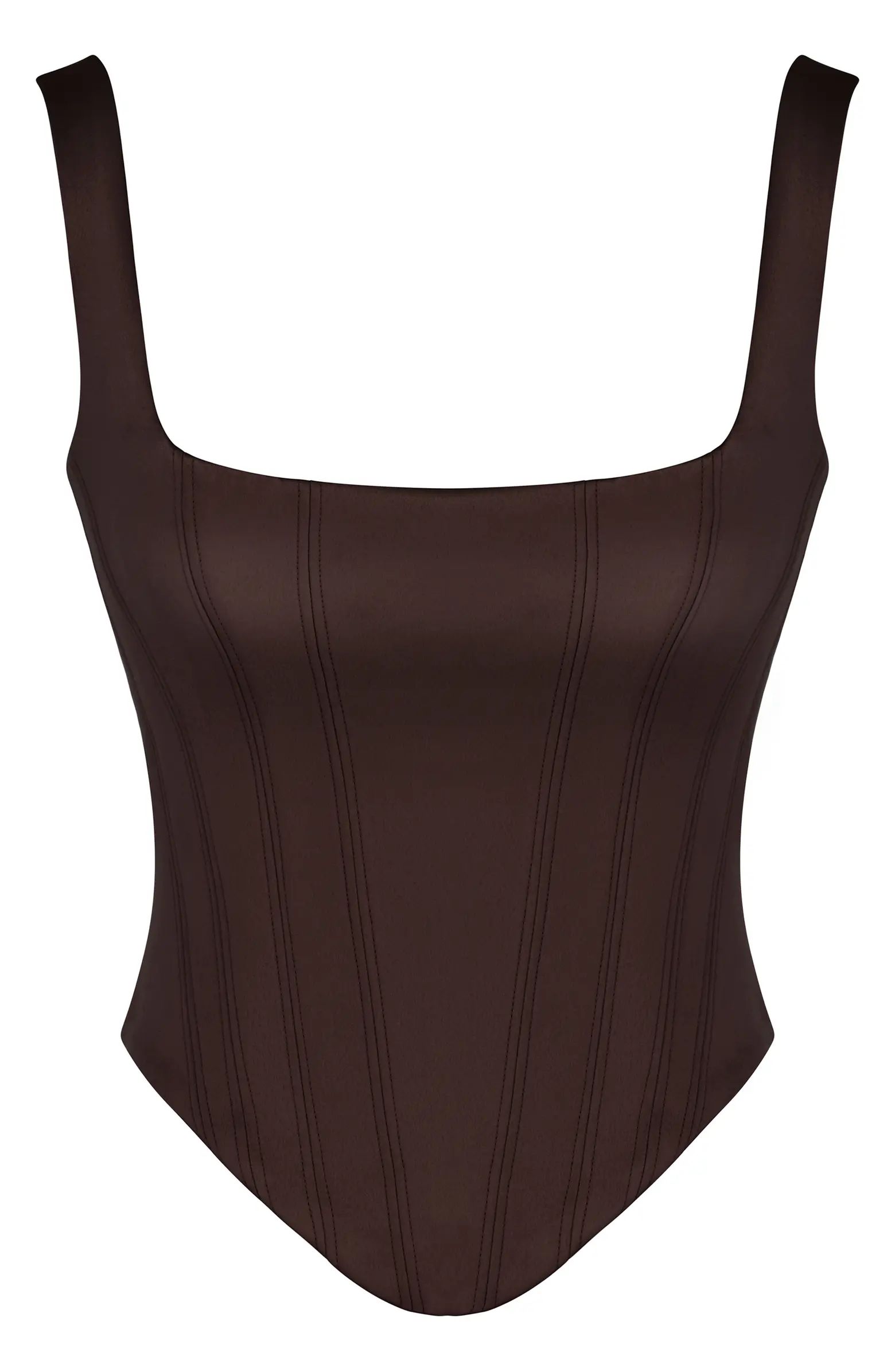 HOUSE OF CB Rafa Satin Longline Corset Top | Nordstrom | Nordstrom