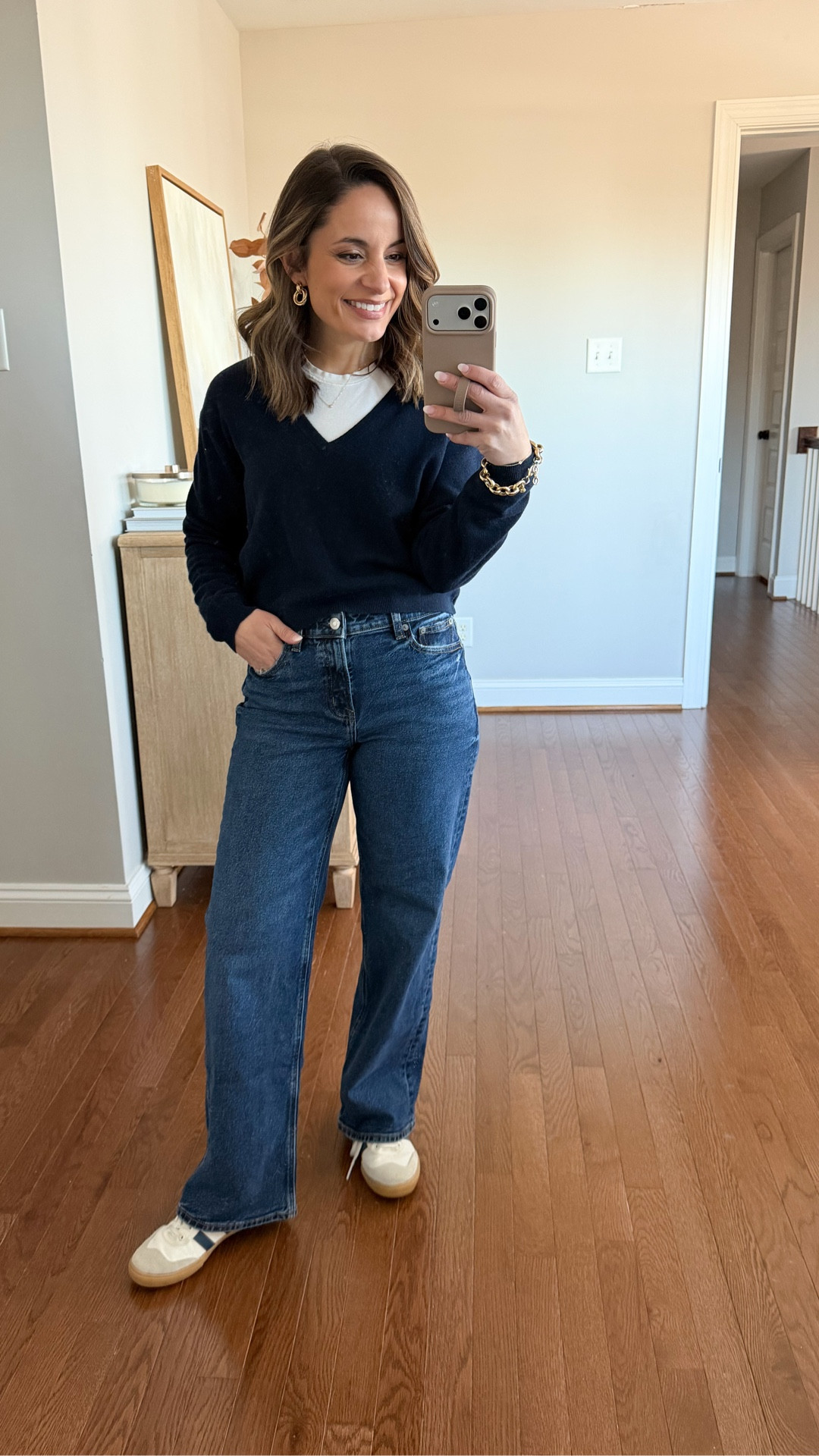 Petite Mid-Rise Jeans 

AE Stovepipe 
00 short - relaxed fit, size down for a close fit
74% cotton/ 24% Lyocell / 2% elastane
9” rise / 27” inseam / 8” leg opening
Sweater (J.Crew): sold out 

* Measurements are taken from the size I’m wearing and may differ from the stated measurements on the brand sites. 

My measurements for reference: I’m 4’10” and 105lbs. My bust, waist, and hip measurement is 32”, 24”, and 36”.

#LTKPetite