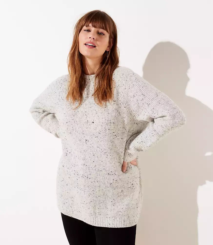 LOFT Plus Shimmer Flecked Mock Neck Sweater | LOFT