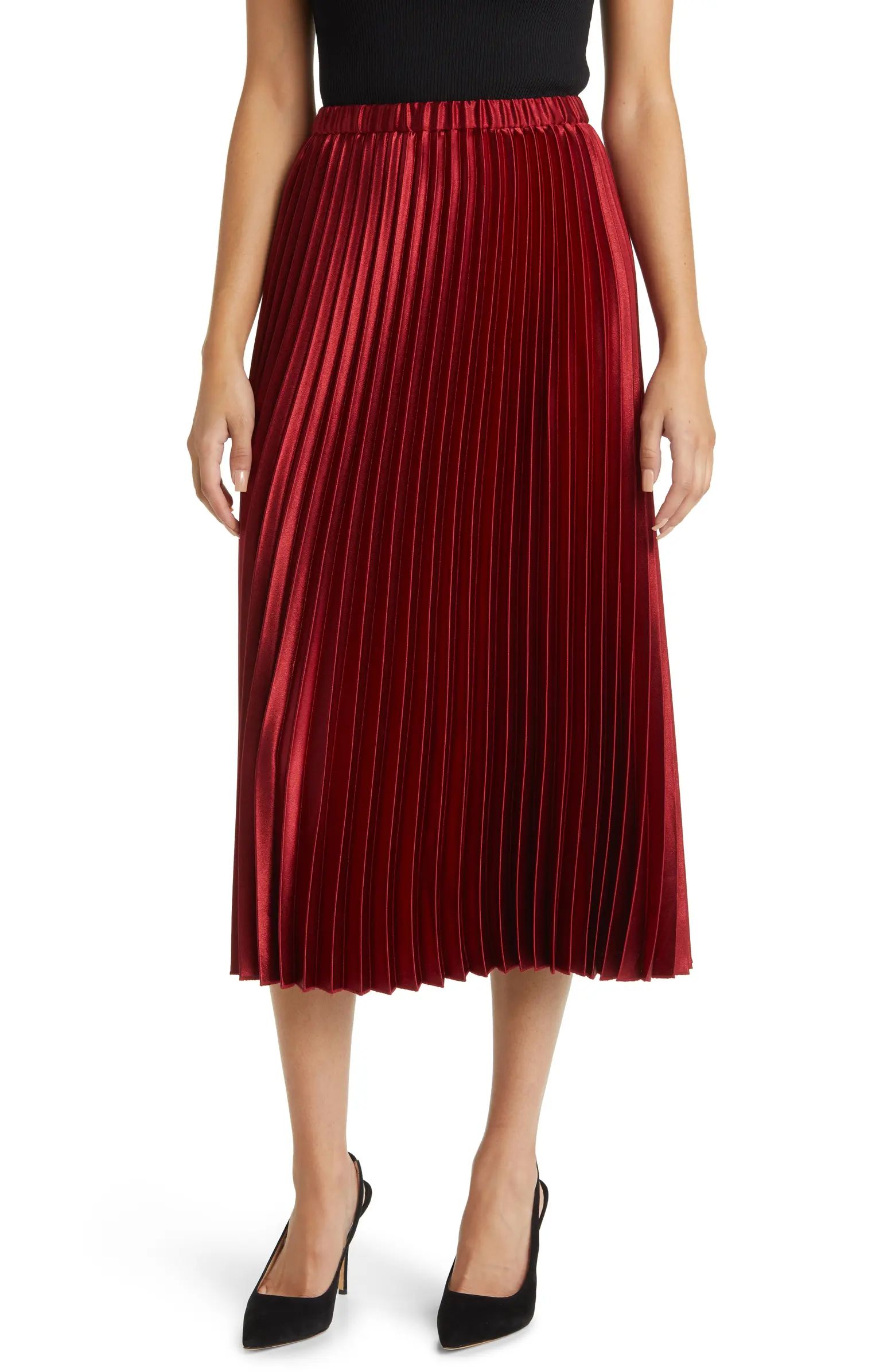 Pleated Satin Skirt | Nordstrom