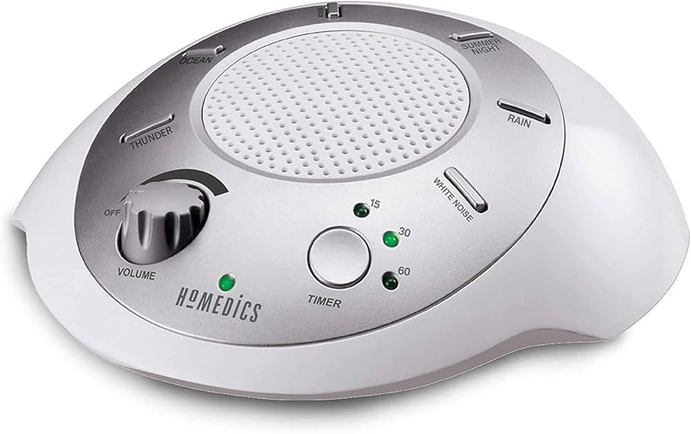 Homedics SoundSleep White Noise Machine, Silver, Small Travel Size with 6 Relaxing Nature Sounds,... | Amazon (US)