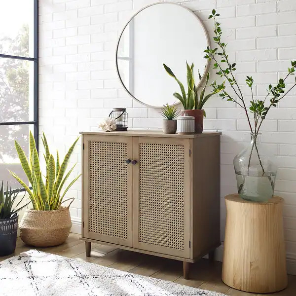 Art Leon Woven Rattan Wicker Accent Cabinet | Bed Bath & Beyond
