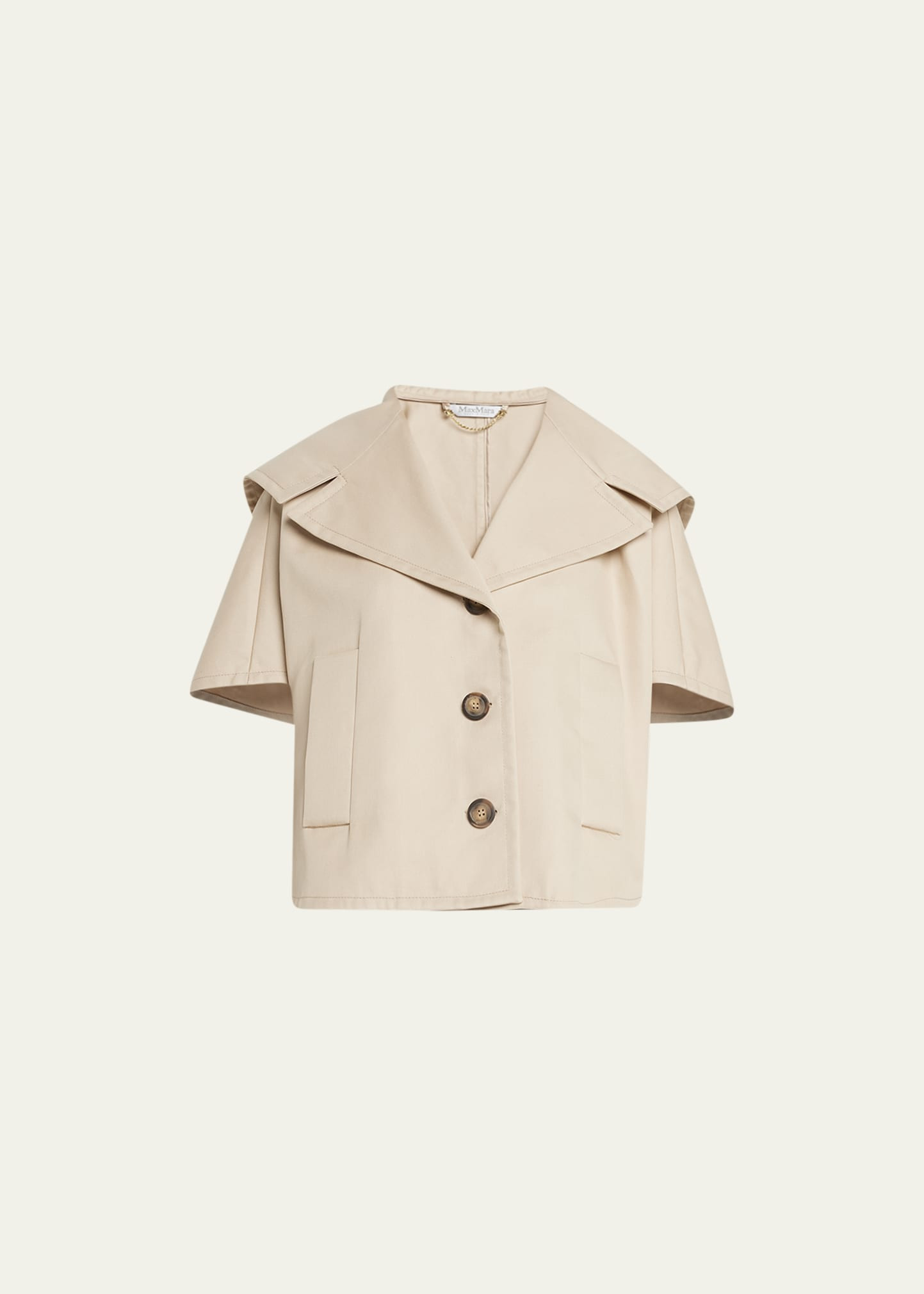 Max Mara Canossa Doppio Gabardine Cream Cape | Bergdorf Goodman