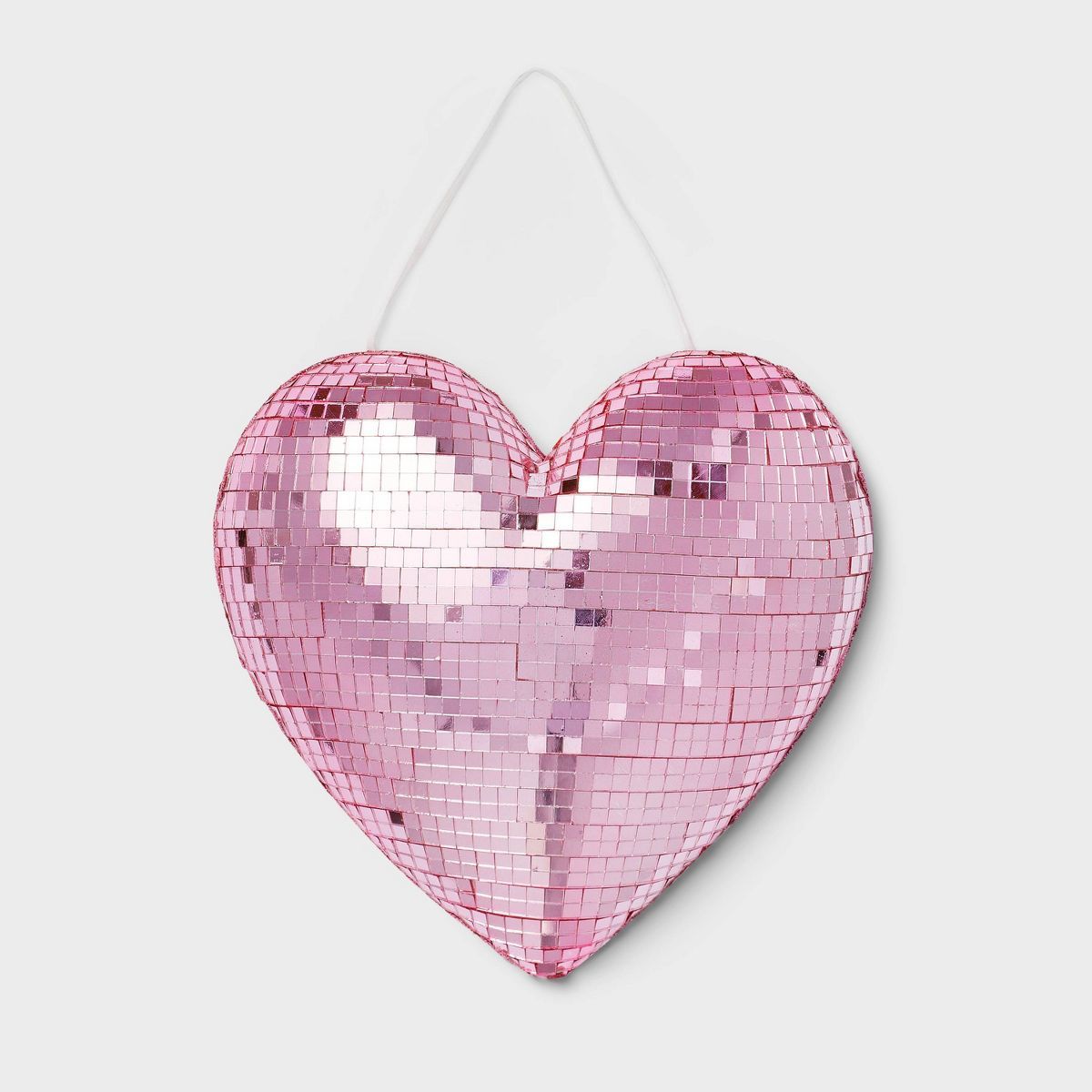 9"x9" Hanging Valentine Wall Art Pink Heart Disco Ball - Spritz™ | Target