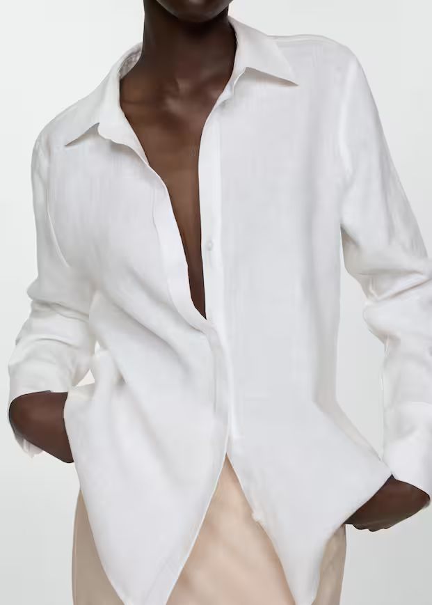 Linen 100% shirt -  Women | Mango USA | MANGO (US)
