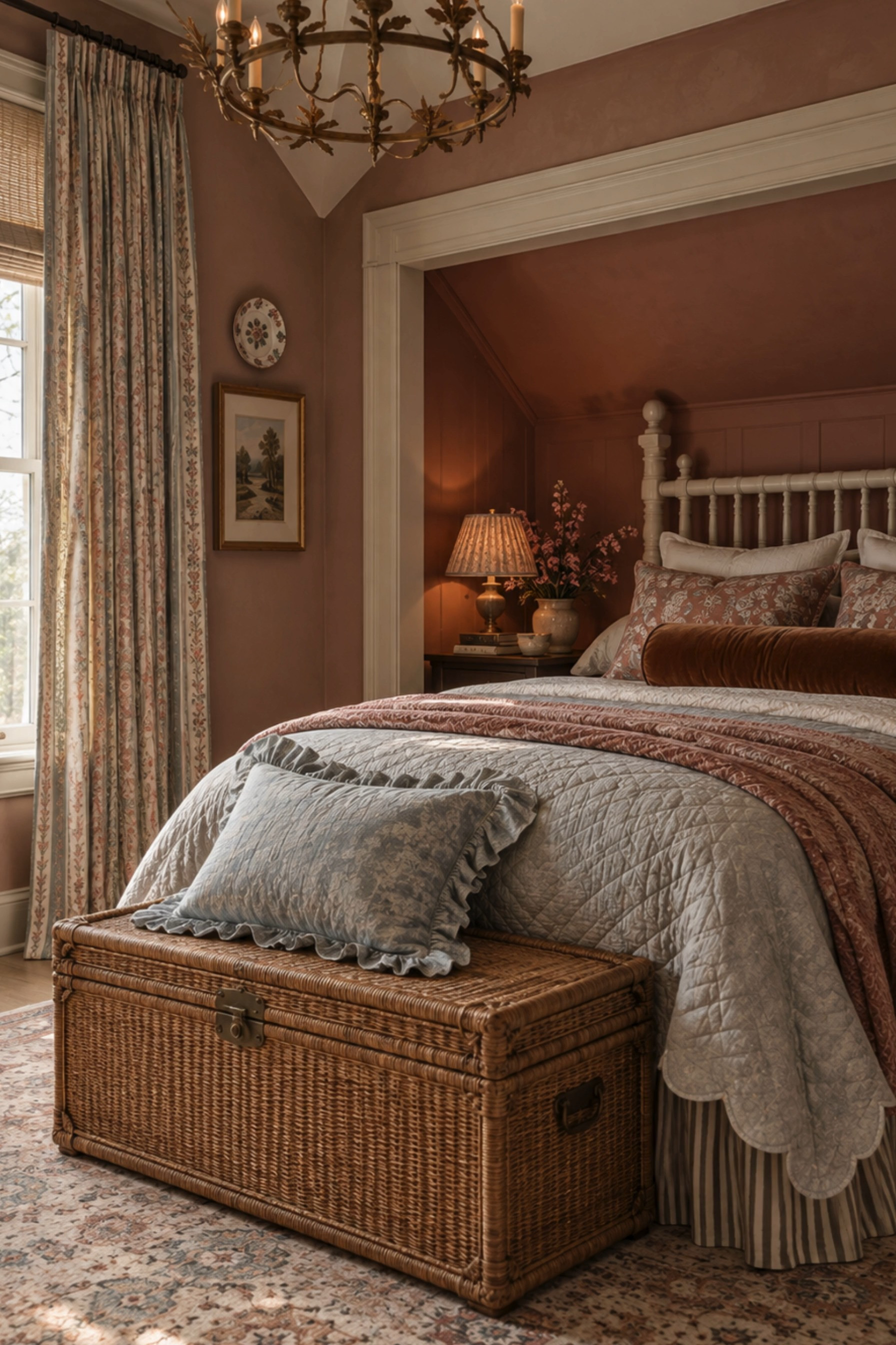 Romantic English Cottage Bedroom 🌸 This warm, layered bedroom blends English country style, cottagecore charm, and traditional interiors with a beautiful dusty rose and terracotta color palette. Floral drapery, woven Roman shades, patterned bedding, a vintage-inspired spindle bed, scalloped quilt, velvet bolster pillow, striped bed skirt, and wicker storage trunk create a cozy collected look. Antique-inspired artwork, soft blue accents, warm brass lighting, botanical prints, and a faded patterned rug add the perfect mix of vintage character and feminine cottage style for a cozy fall bedroom refresh. 🖤 If you want to see more content like this, FOLLOW maeveandmodern on LTK, Instagram, and Pinterest! Check out our blog where we post daily, maeveandmodern.com! English Cottage Bedroom | Cottage Bedroom Ideas | English Country Decor | Cottagecore Bedroom | Romantic Bedroom Decor | Dusty Rose Bedroom | Terracotta Bedroom | Warm Bedroom Colors | Floral Bedding | Floral Curtains | Patterned Drapery | Woven Roman Shades | Spindle Bed | Traditional Bedroom | Vintage Inspired Bedroom | Layered Bedding | Scalloped Quilt | Velvet Bolster Pillow | Striped Bed Skirt | Wicker Trunk | Rattan Storage | Bedroom Storage Ideas | Vintage Inspired Rug | Botanical Wall Art | Antique Inspired Decor | Cozy Fall Bedroom | Fall Bedroom Refresh | Grandmillennial Decor | Collected Interiors | Feminine Bedroom Decor | Cozy Home Inspiration

#LTKHome #LTKSaleAlert #LTKKids