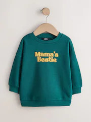 Dark Green Printed Crew Neck Sweat Top (3mths-7yrs) | Next US