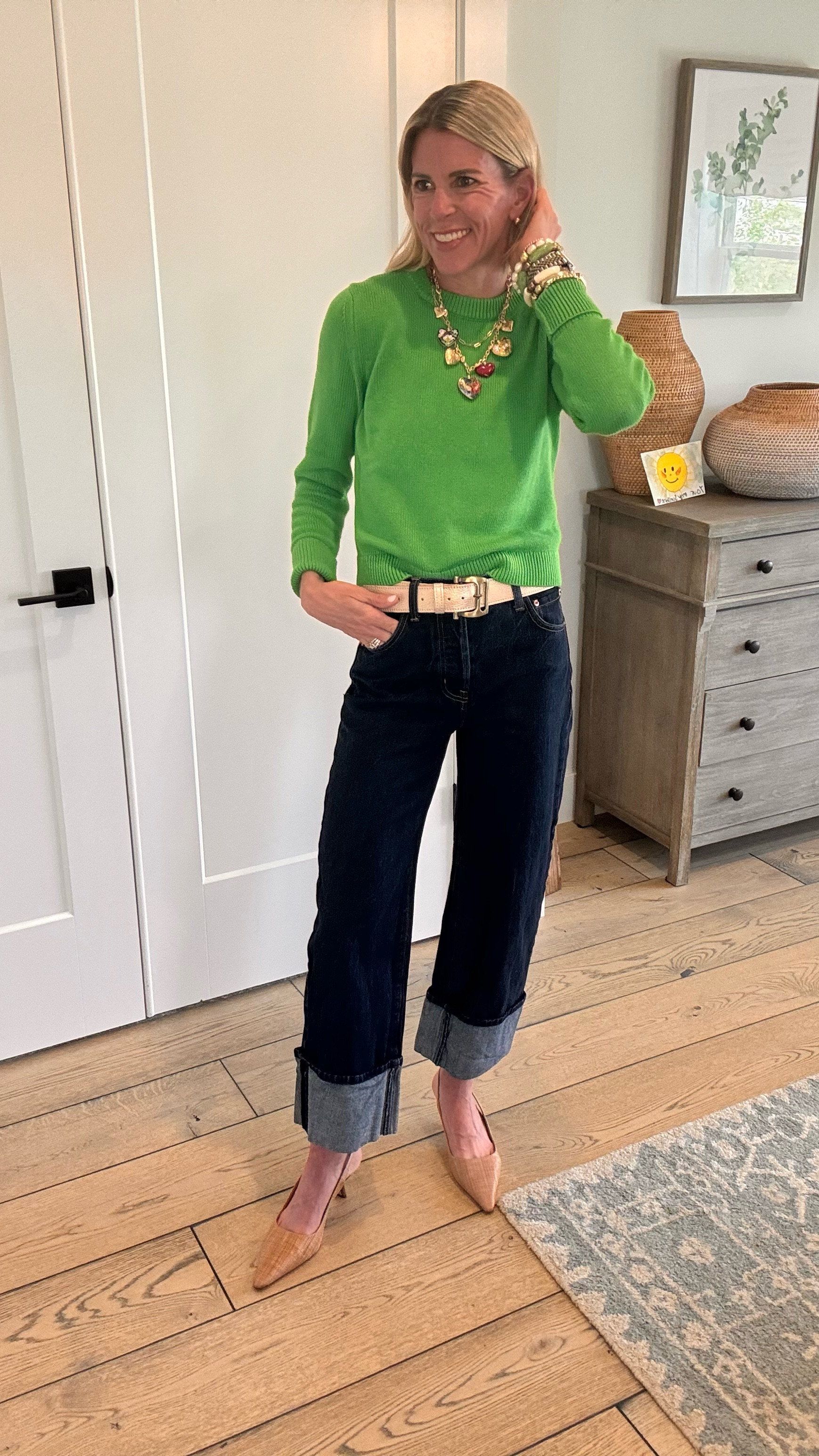 Are you looking for some good pieces that transition into warmer temps?  If so, snag this sweater quick. Comes in quite few colors 🤍💚❤️🩵 and a perfect weight!  And perfect as it is 40% off with Friends & Family!!! 

#LTKStyleTip #LTKOver40 #LTKSaleAlert