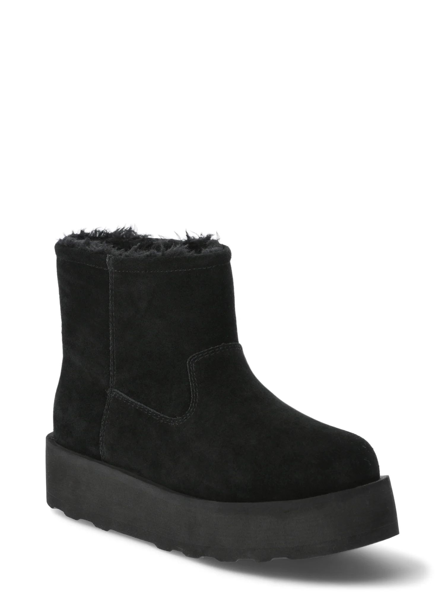 Time and Tru Women's Genuine Suede Platform Cozy Boots, Sizes 6-11 | Walmart (US)