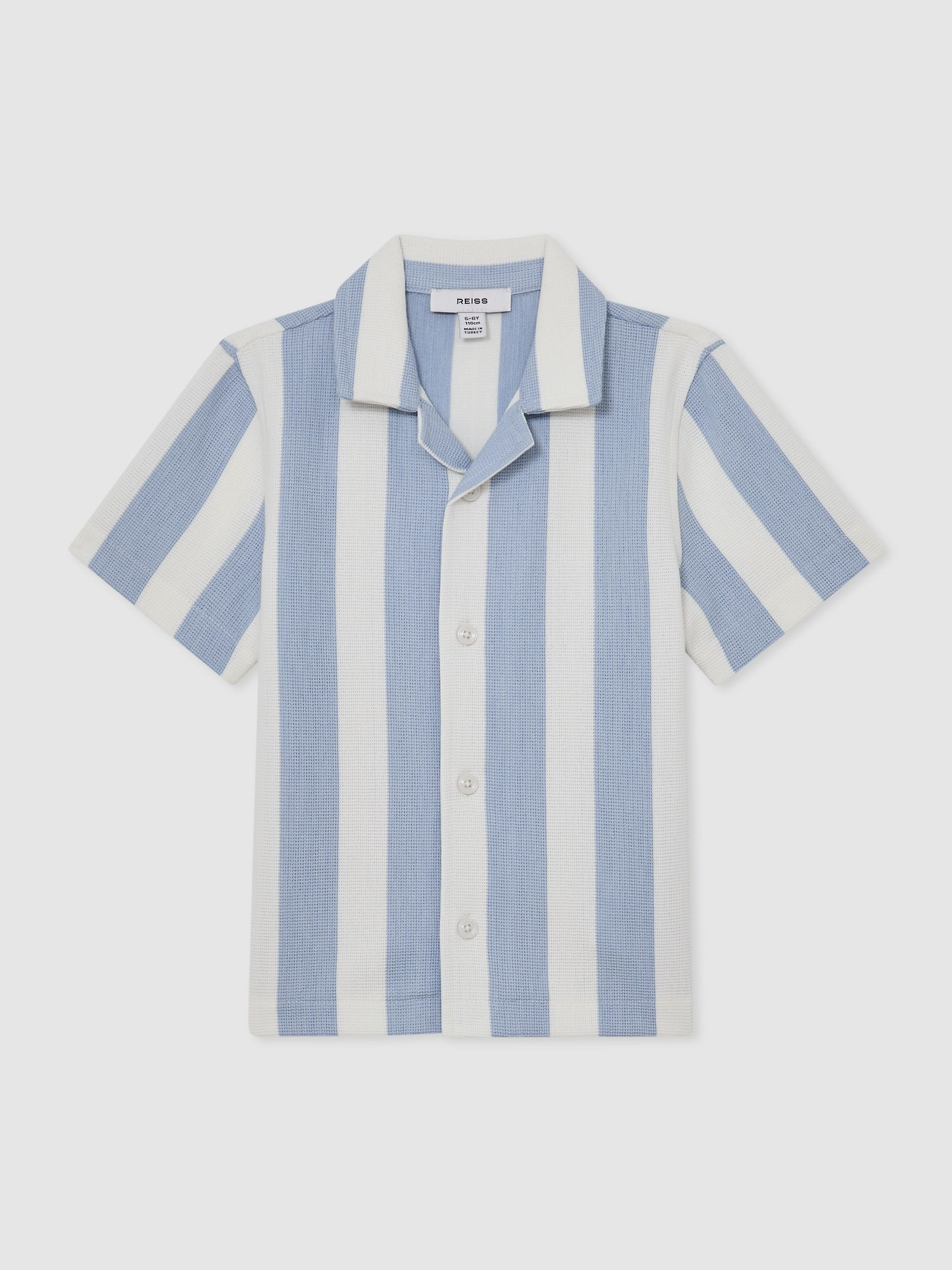 Reiss 3-9 yrs Cotton Textured Stripe Shirt in Pale Blue/White - REISS | Reiss UK