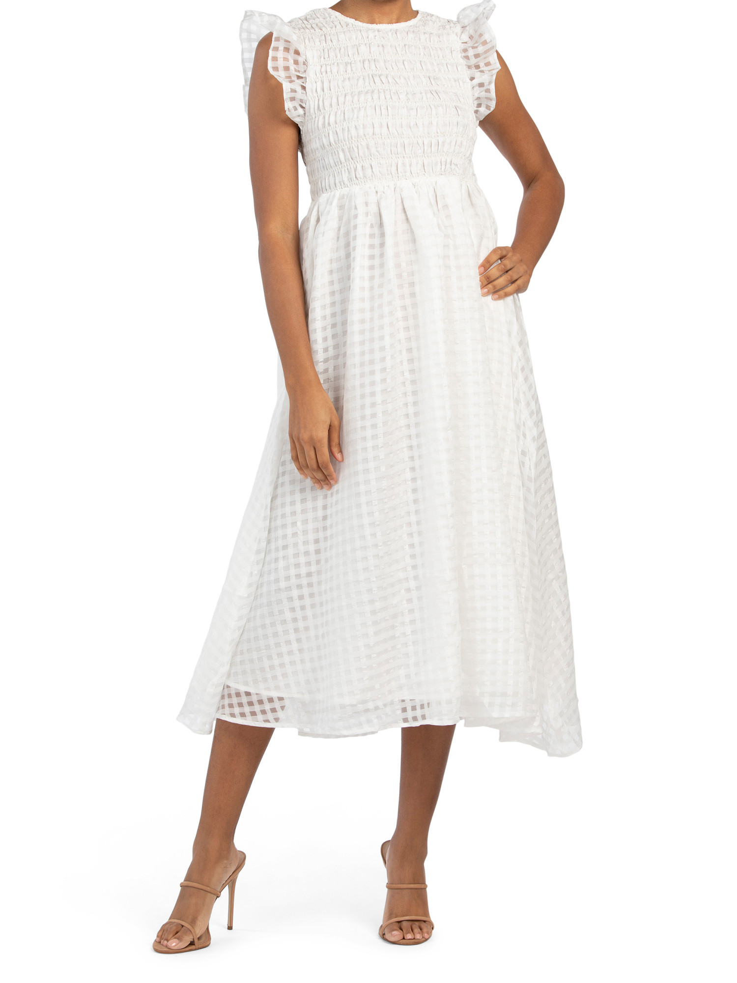 Organza Gingham Midi Dress | TJ Maxx