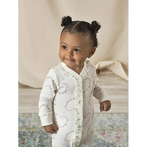 Modern Moments by Gerber Baby Girl Coverall & Accessory Set, 4-Piece (Newborn-3/6 Months) - Walma... | Walmart (US)