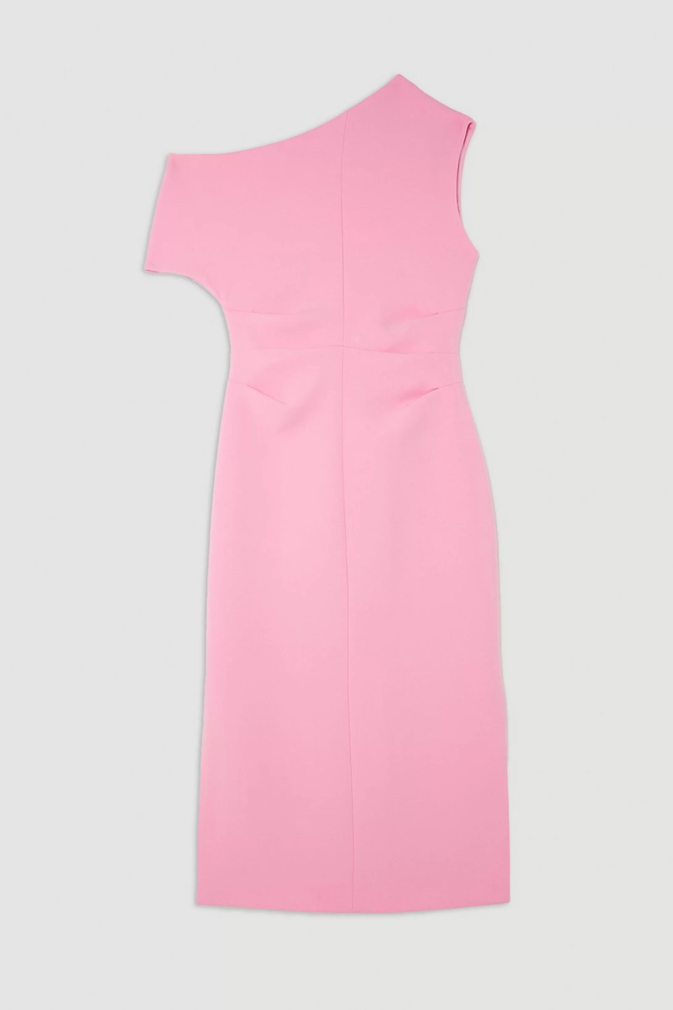 Compact Stretch Drop Shoulder Tailored Midi Dress | Karen Millen UK + IE + DE + NL