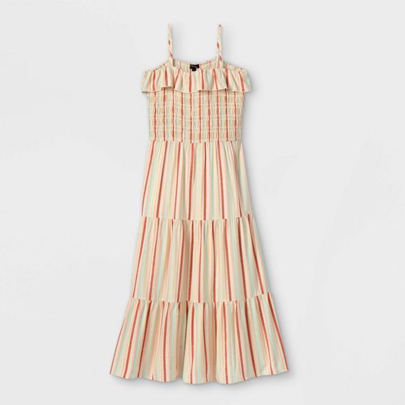 Girls' Ruffle Smocked Maxi Sleeveless Dress - art class™ | Target
