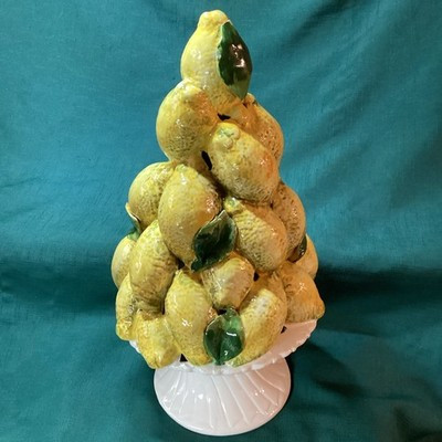 Vintage LOVELY Italian MAJOLICA 14.5” LEMONS Topiary Tree CENTERPIECE Ceramic | eBay | eBay US