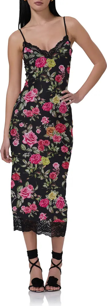 Nissa Lace Trim Midi Slipdress | Nordstrom