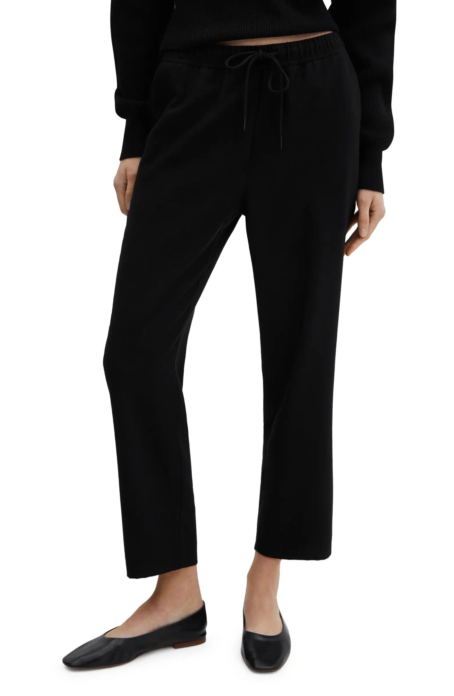 MANGO Drawstring Straight Leg Pants | Nordstrom | Nordstrom