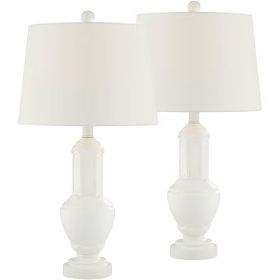 360 Lighting 25 1/4" High Vase Modern Table Lamps Set of 2 White Living Room Bedroom Bedside Nightstand House Office Home Reading Kitchen Entryway | Target