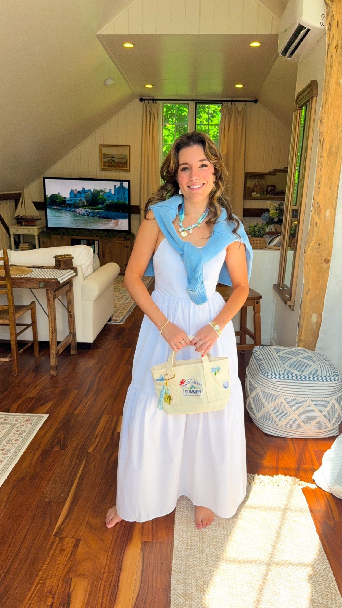 Another quintessential New England outfit 🌊🐚☀️The backless dresses from @Commense never fail me (wearing XS) and how amazing is this necklace from Gresham Jewelry @gresham_meek ?!
Use code gjxEden for 15% off 🤍

Summer staples / summer outfit / summer outfit inspiration / cute summer outfit / new england dinner / beach dinner outfit / white dress / charm necklace / scarf necklace / blue necklace / coastal granddaughter/ cute summer clothes / blue sweater

#LTKootd #LTKgrwm #LTKSeasonal