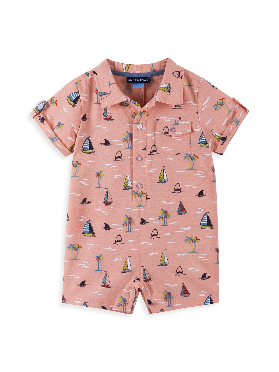 Baby Boy's Oxford Sailboat Romper | Saks Fifth Avenue
