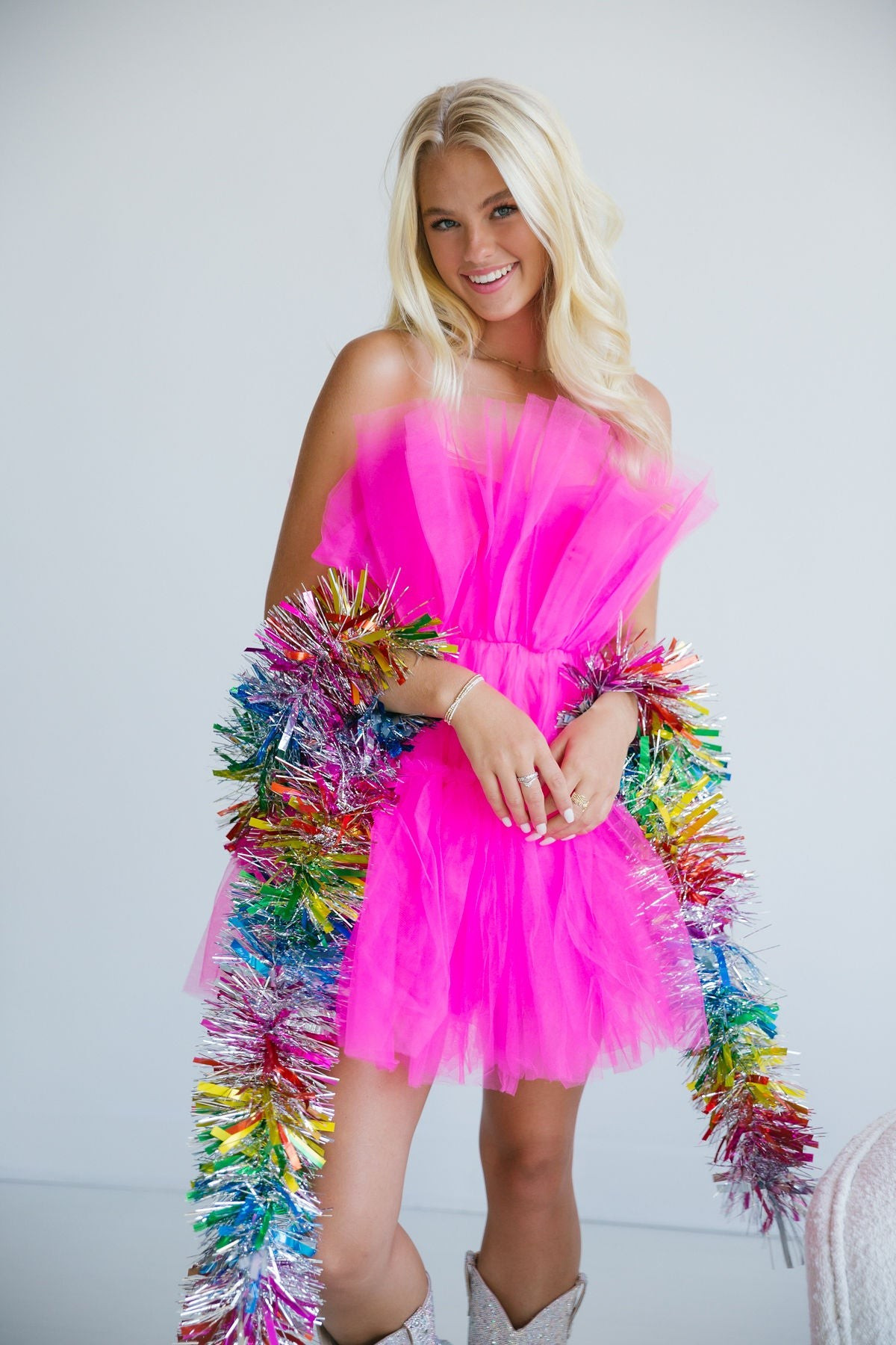 HOT PINK POM POM DRESS | Judith March