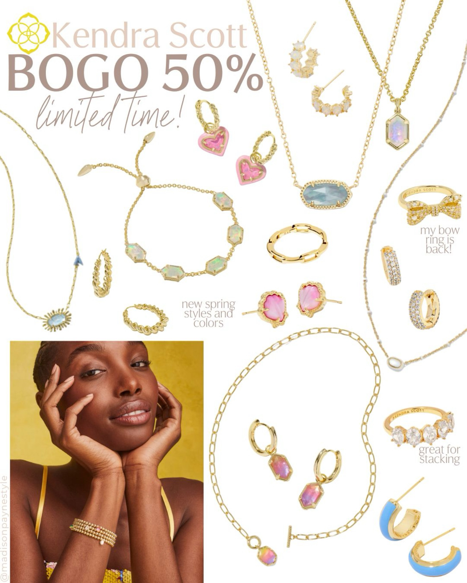 Kendra Scott BOGO 50% off✨ layering necklaces, stackable rings, and new spring styles + my bow ring is back in stock and included in the BOGO Sale🎀

Kendra Scott, bow ring, Kendra Scott ring, Kendra Scott necklace, Kendra Scott earrings, Kendra Scott sale, Kendra Scott BOGO, stackable rings, layering necklace, Madison Payne 

#LTKSaleAlert #LTKSeasonal #LTKStyleTip