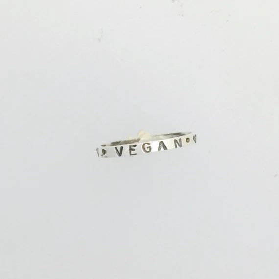 Dainty Vegan Band ring-Stackable rings-Vegan rings-Vegan | Etsy | Etsy (US)