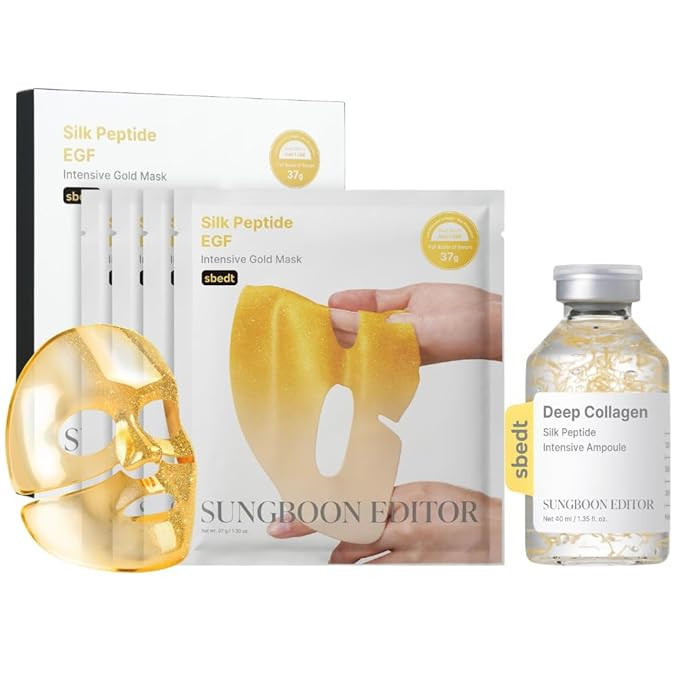 SUNGBOON EDITOR Silk Peptide Skincare Set: Collagen Silk Peptide Intensive Ampoule (1.35 Fl Oz) a... | Amazon (US)