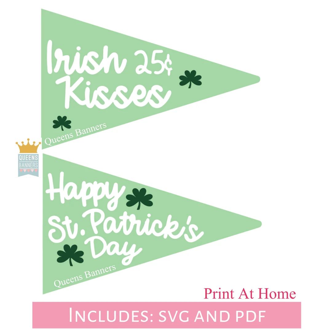 St. Patricks Day Mini Flag Printables, St. Patrick's Day Printable Flag, Printable Pennant Flags,... | Etsy (US)