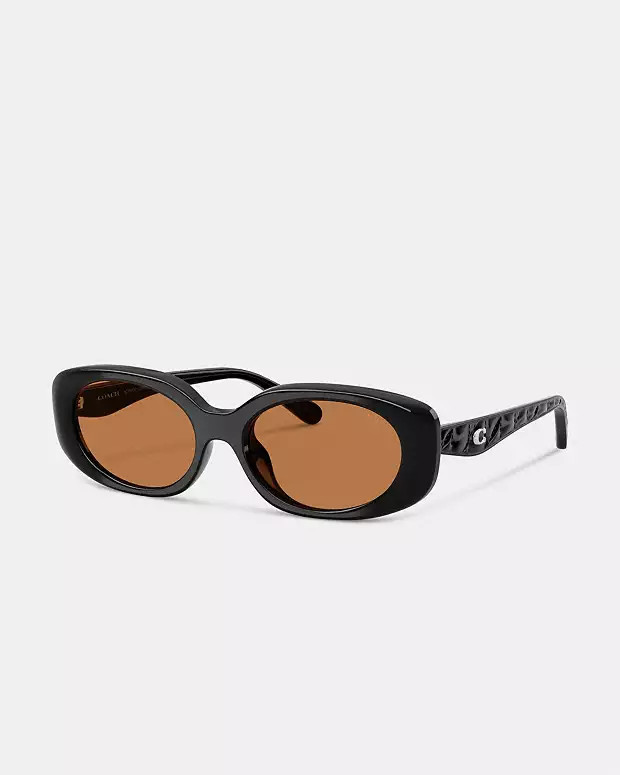 Quilted Oval Rectangle Sunglasses | Coach (US)