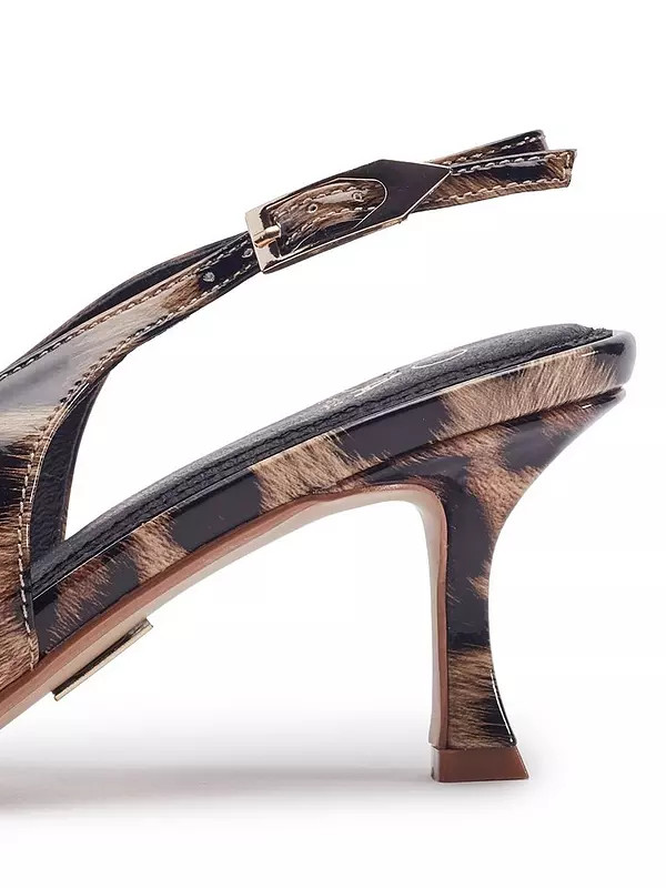 Moda In Pelle Gallia Leopard Patent Pointed Toe Slingback | Very (UK)