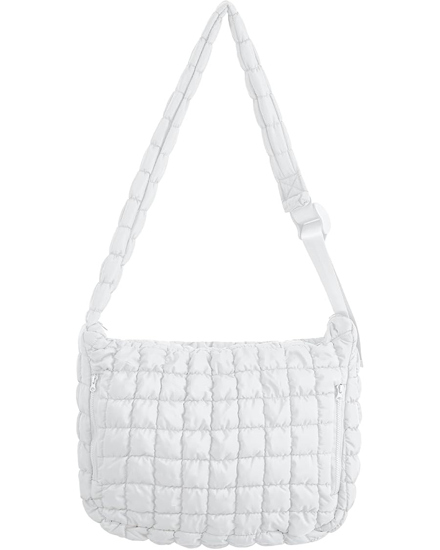 RM ROOMERS Large Puffer Tote Bag for Women White Hobo Crossbody Shoulder Bag for Gym Cute Puffy T... | Amazon (US)