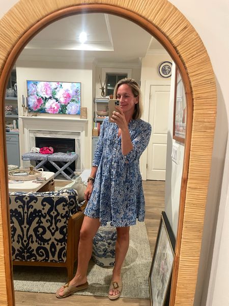 Favorite dress style from Madison Mathews! Runs tts- code KATIE for 10% off. These slides are water friendly! Wore them to the pool, shower, then dinner.

#LTKStyleTip #LTKShoeCrush