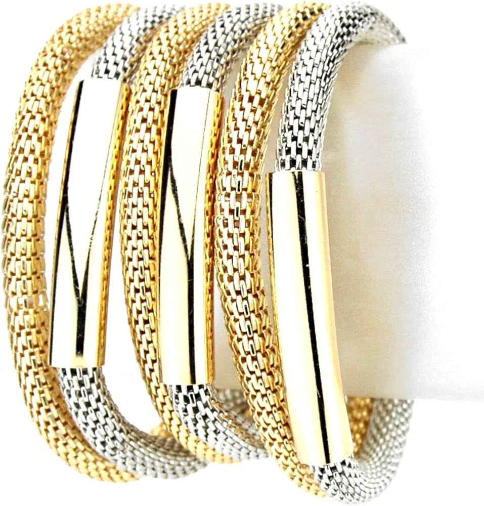 Trendy Fashion Multi Layered Mesh Metal Bracelet for Women / AZBRST985 | Amazon (US)