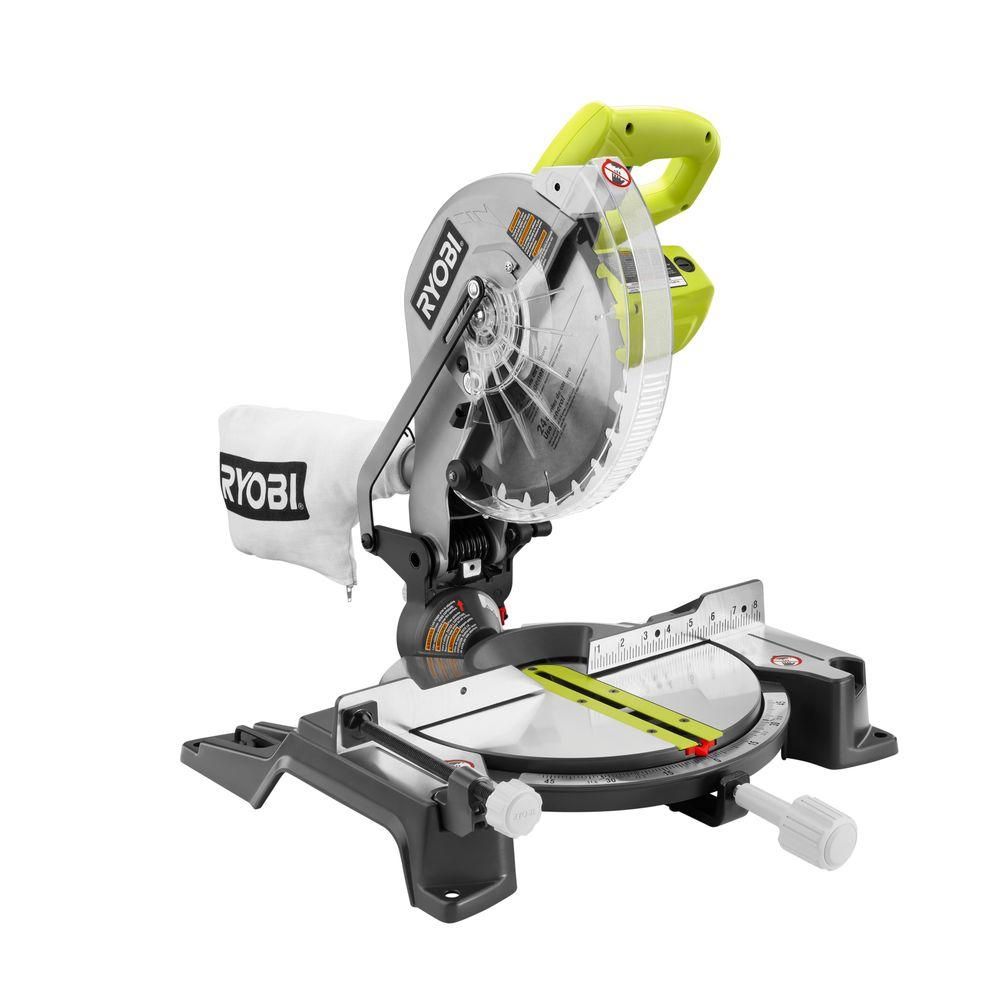 Ryobi 14-Amp 10 in. Compound Miter Saw in Green | Home Depot