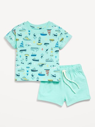 Short-Sleeve Graphic T-Shirt and Shorts Set for Baby | Old Navy (US)