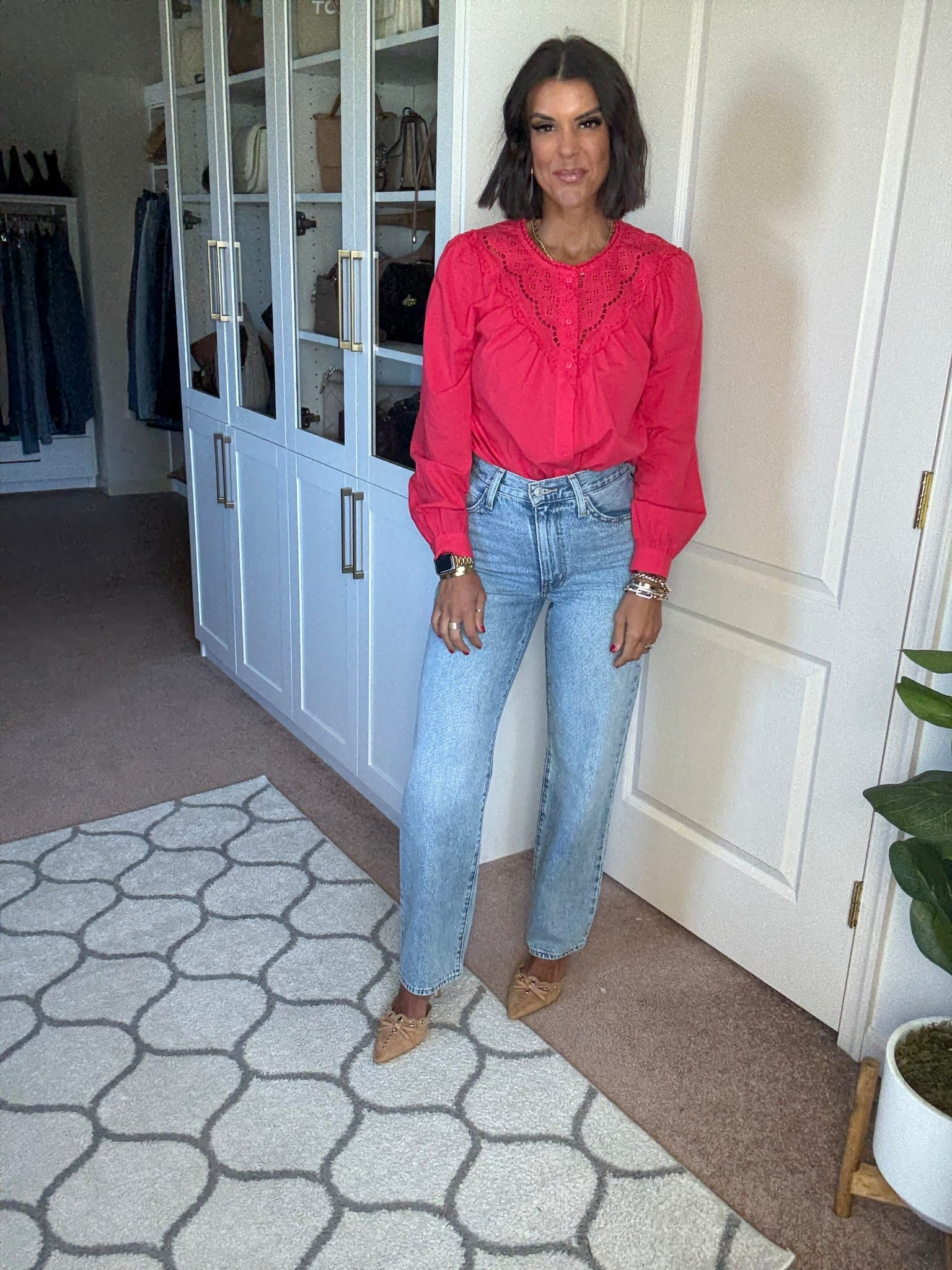 Size small in blouse size 25 in jeans 

#LTKSeasonal #LTKFindsUnder100