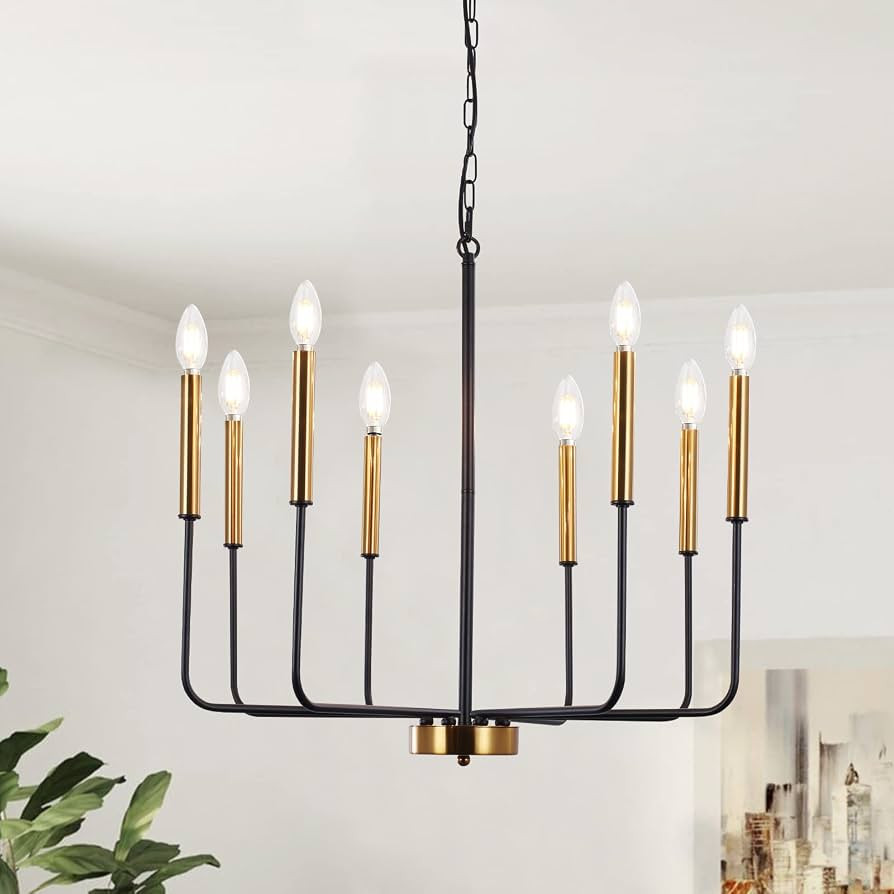 Farmhouse Chandelier, LWYTJO 8 Lights Modern Retro Candle Pendant Lighting Fixture, Adjustable He... | Amazon (CA)