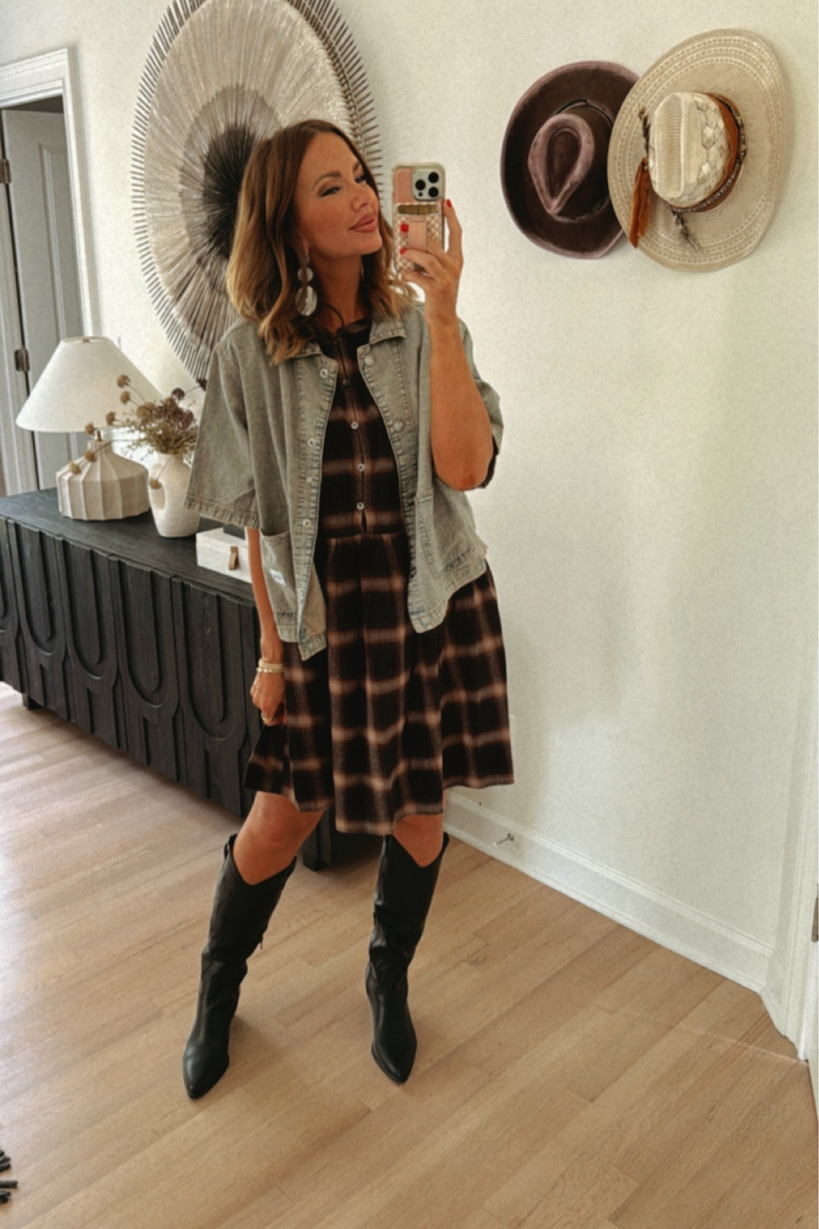 let’s get ready for fall….but when it’s still hot outside🙌🏼

i sized up to XL in the jacket for an oversized look and the dress i sized up to a large for a little more length.  

boots are TTS and super comfortable too! 
@walmartfashion #walmartpartner #walmartfashion 