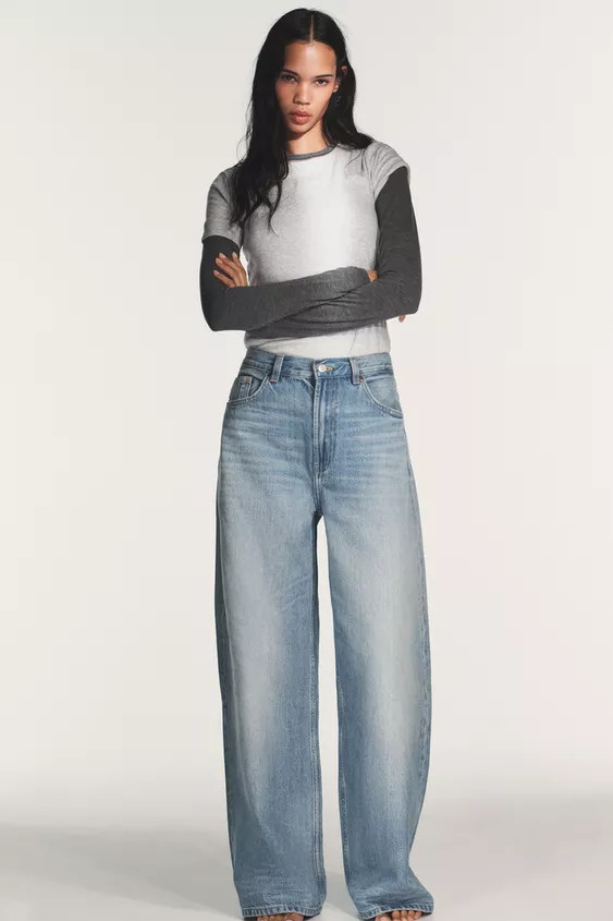 TRF EXTRA WIDE LEG HIGH-WAIST JEANS | Zara US