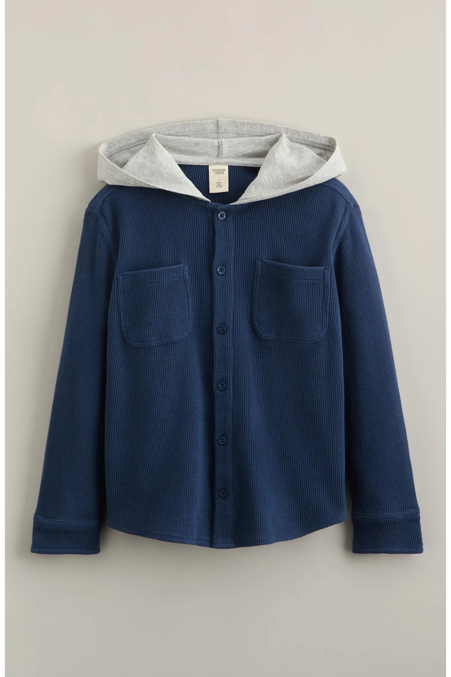 Kids' Hooded Waffle Stitch Button-Up Shirt (Men) | Nordstrom | Nordstrom